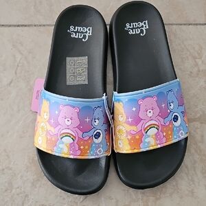 Care Bears Adult Slide Sandals - Black and Multicolor